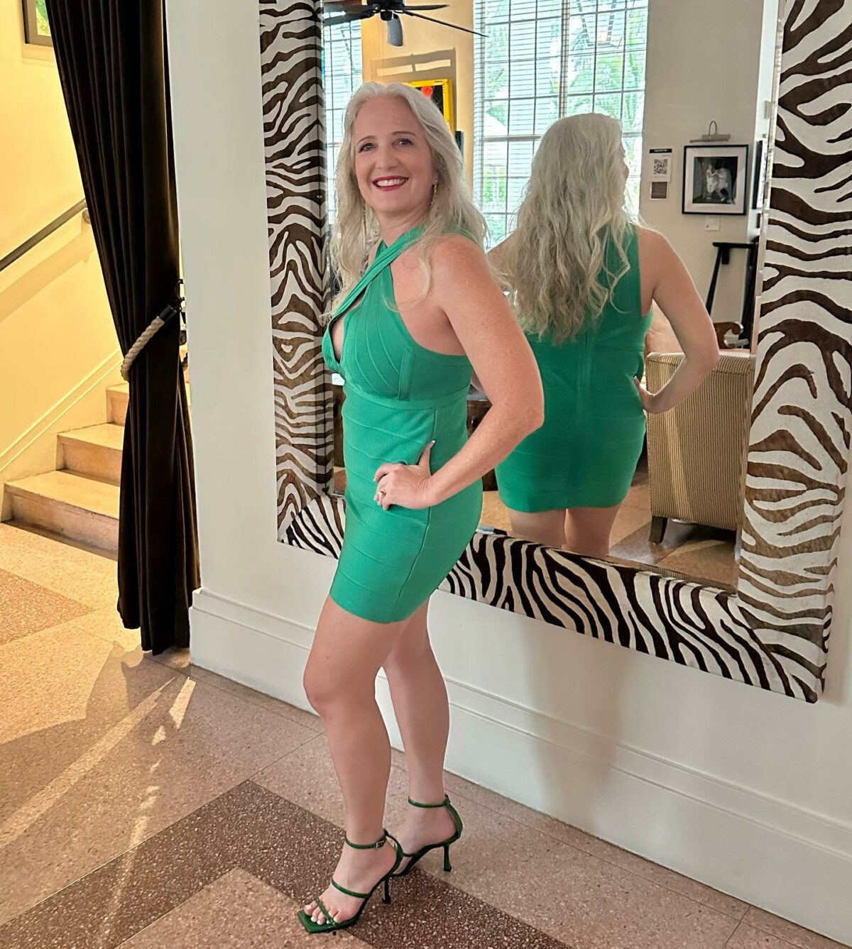 Cindy Rose aka Bombshell Nurse lobby of The Besty Hotel in South Beach Miami